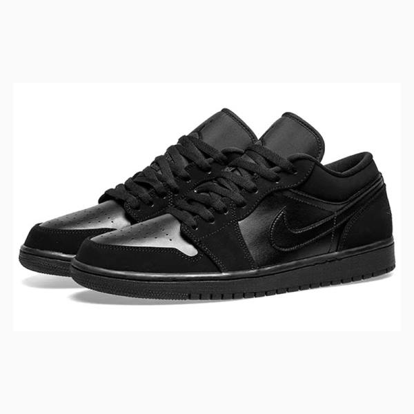 Black / Silver Men's Nike Retro Low Sneakers Air Jordan 1 | JD-417GZ