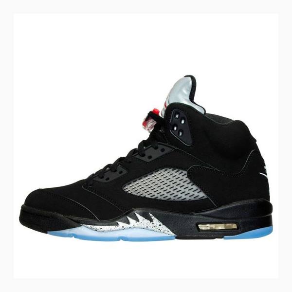 Black / Silver Men\'s Nike Retro Metallic Basketball Shoes Air Jordan 5 | JD-756CL