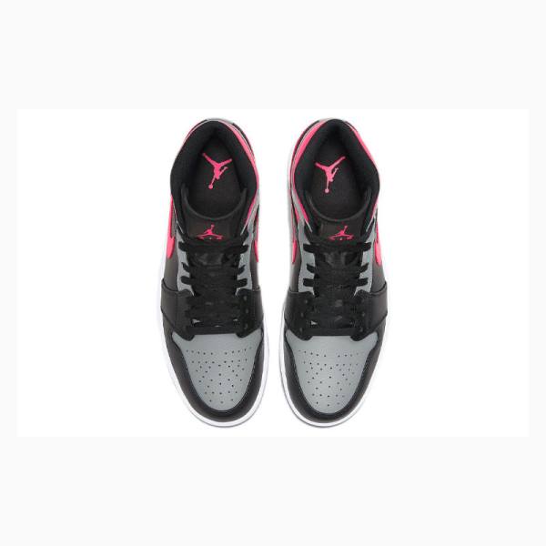 Black / Silver / Pink Men's Nike Mid Shadow Basketball Shoes Air Jordan 1 | JD-083RJ