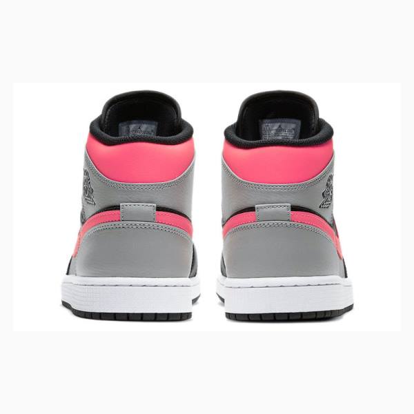 Black / Silver / Pink Men's Nike Mid Shadow Basketball Shoes Air Jordan 1 | JD-083RJ