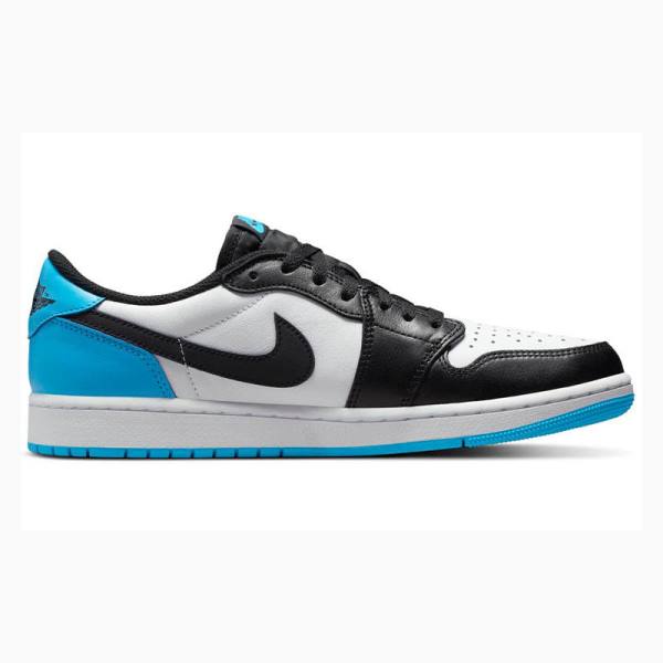 Black / White / Blue Men's Nike Retro Low OG UNC Sneakers Air Jordan 1 | JD-256MF