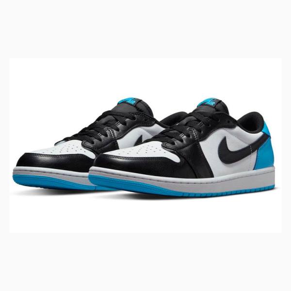 Black / White / Blue Men's Nike Retro Low OG UNC Sneakers Air Jordan 1 | JD-256MF