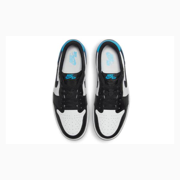 Black / White / Blue Men's Nike Retro Low OG UNC Sneakers Air Jordan 1 | JD-256MF