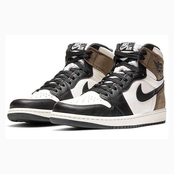 Black / White / Brown Men's Nike Retro High OG Basketball Shoes Air Jordan 1 | JD-968VL