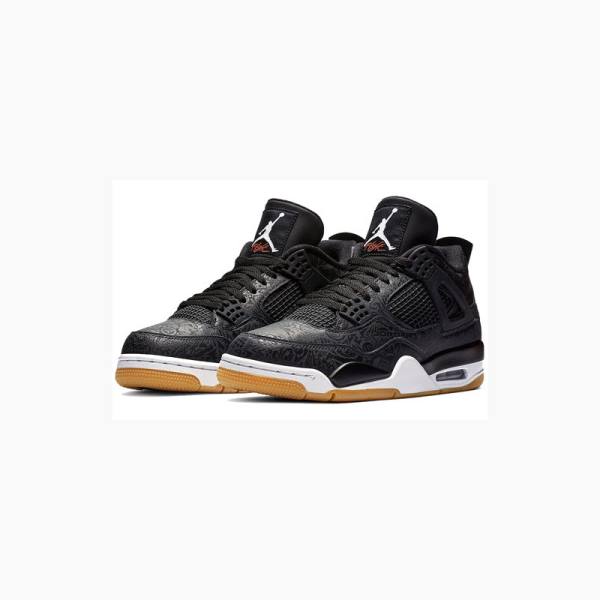 Black / White / Brown Men's Nike Retro SE Laser Basketball Shoes Air Jordan 4 | JD-687QY