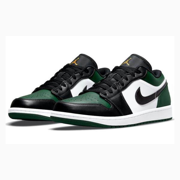 Black / White / Green Men's Nike Retro Low Sneakers Air Jordan 1 | JD-502IF