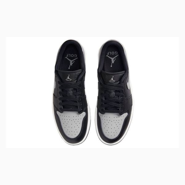 Black / White / Grey Men's Nike Retro Low Golf Shadow Sneakers Air Jordan 1 | JD-045MS