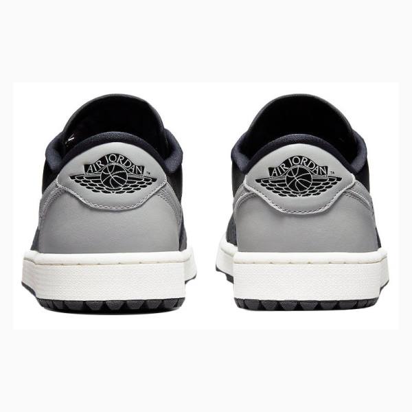 Black / White / Grey Men's Nike Retro Low Golf Shadow Sneakers Air Jordan 1 | JD-045MS