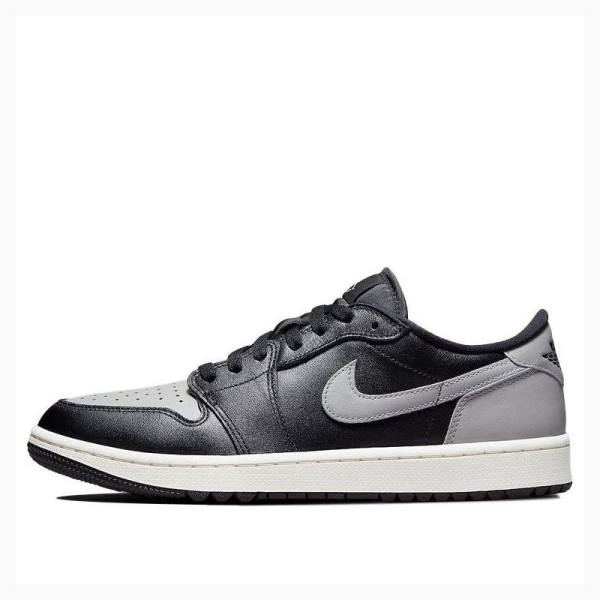 Black / White / Grey Men\'s Nike Retro Low Golf Shadow Sneakers Air Jordan 1 | JD-045MS