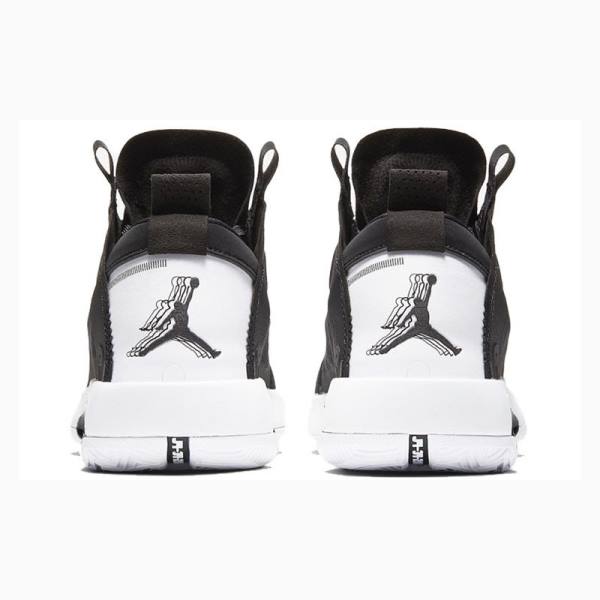 Black / White Men's Nike Metallic Silver Basketball Shoes Air Jordan 34 | JD-518UG