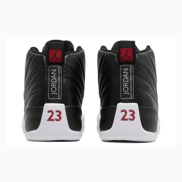 Black / White Men's Nike Playoffs Basketball Shoes Air Jordan 12 | JD-351BI