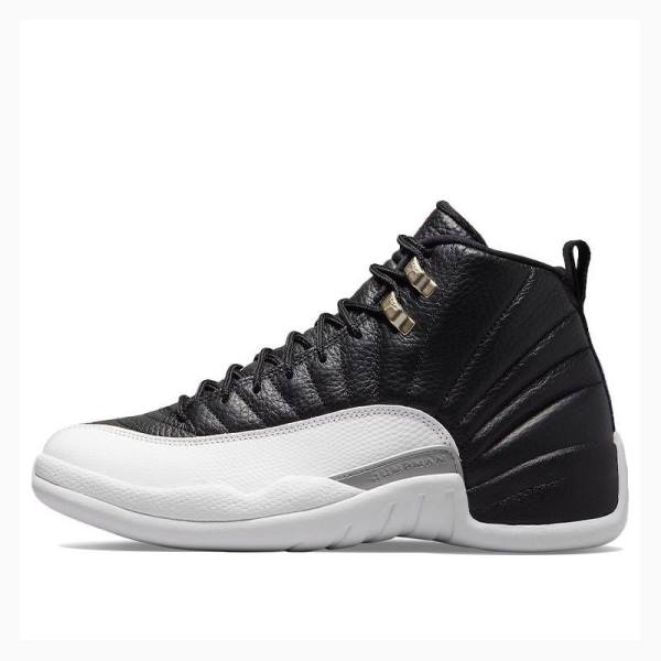 Black / White Men\'s Nike Playoffs Basketball Shoes Air Jordan 12 | JD-351BI