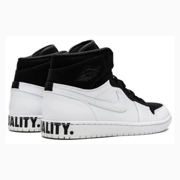 Black / White Men's Nike Retro High Equality Basketball Shoes Air Jordan 1 | JD-365LI