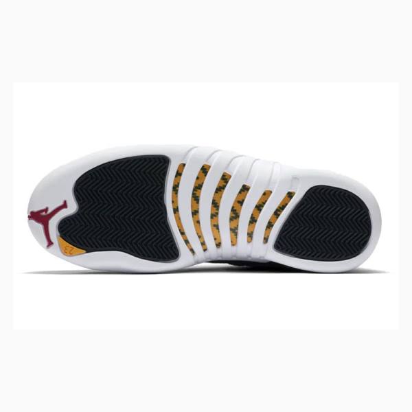 Black / White Men's Nike Retro Reverse Taxi Basketball Shoes Air Jordan 12 | JD-981EK