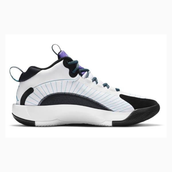 Black / White / Purple Men's Nike Jumpman 2021 PF Basketball Shoes Air Jordan | JD-473DJ