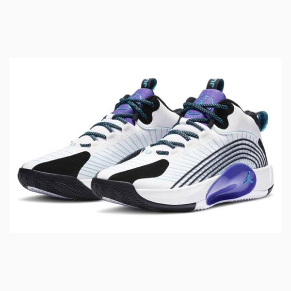 Black / White / Purple Men's Nike Jumpman 2021 PF Basketball Shoes Air Jordan | JD-473DJ