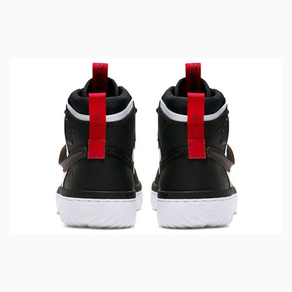 Black / White / Red Men's Nike High React Gym Basketball Shoes Air Jordan 1 | JD-649HU