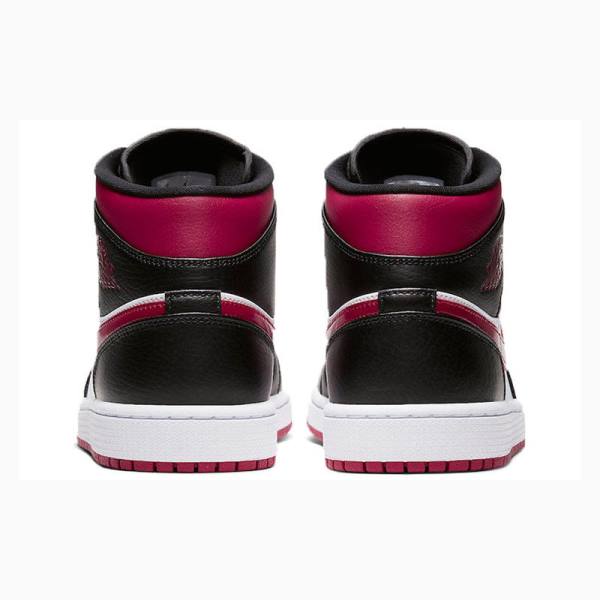 Black / White / Red Men's Nike Mid Noble Basketball Shoes Air Jordan 1 | JD-654VN