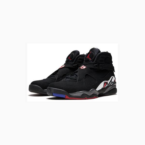 Black / White / Red Men's Nike Retro Playoffs Basketball Shoes Air Jordan 8 | JD-510DU