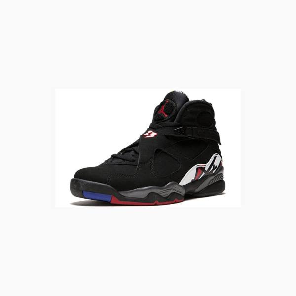 Black / White / Red Men's Nike Retro Playoffs Basketball Shoes Air Jordan 8 | JD-510DU