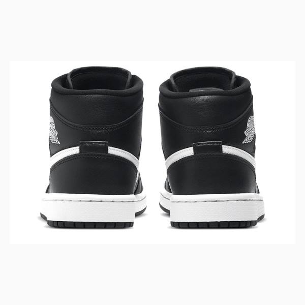 Black / White Women's Nike Mid Basketball Shoes Air Jordan 1 | JD-987BN