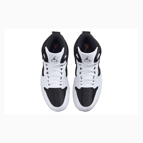 Black / White Women's Nike Mid SE Utility Canvas Gym Basketball Shoes Air Jordan 1 | JD-627HD