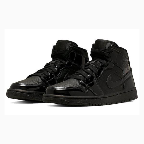 Black Women's Nike Mid Basketball Shoes Air Jordan 1 | JD-527JT