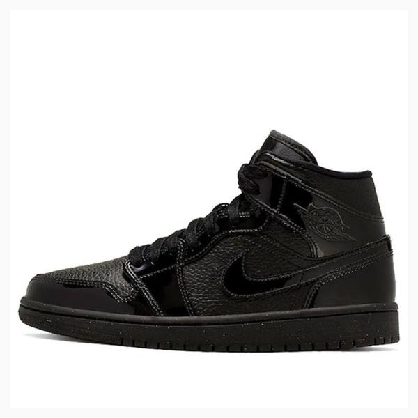 Black Women\'s Nike Mid Basketball Shoes Air Jordan 1 | JD-527JT