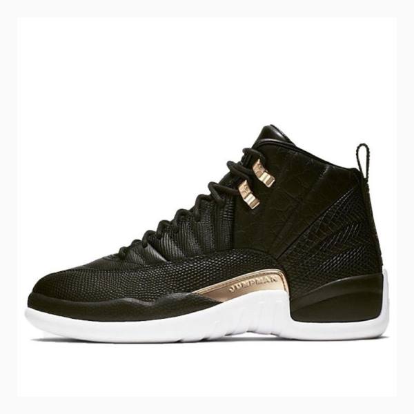 Black Women\'s Nike Retro Metallic Basketball Shoes Air Jordan 12 | JD-978QL