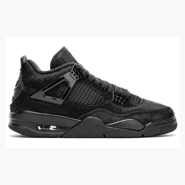 Black Women's Nike Retro Pony Hair Basketball Shoes Air Jordan 4 | JD-325UH