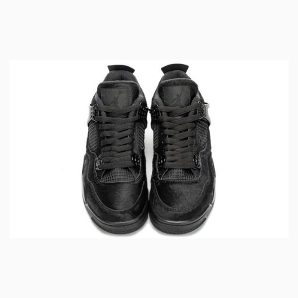 Black Women's Nike Retro Pony Hair Basketball Shoes Air Jordan 4 | JD-325UH