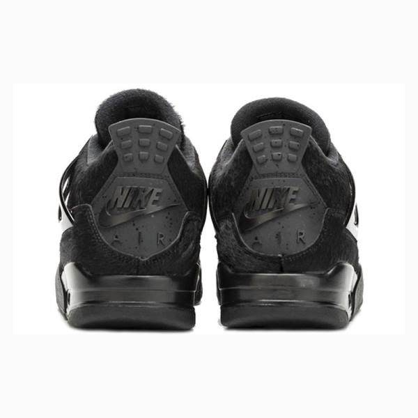 Black Women's Nike Retro Pony Hair Basketball Shoes Air Jordan 4 | JD-325UH