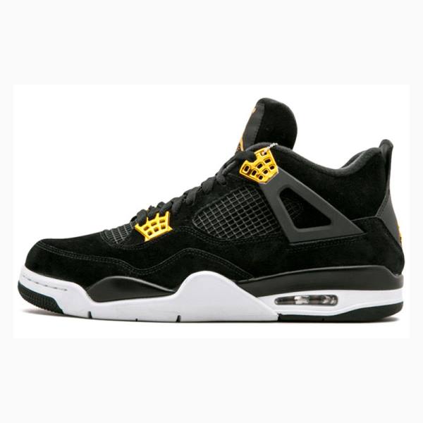 Black / Yellow Men's Nike Retro Royalty Basketball Shoes Air Jordan 4 | JD-743OG