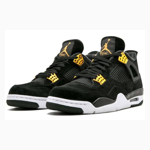 Black / Yellow Men's Nike Retro Royalty Basketball Shoes Air Jordan 4 | JD-743OG