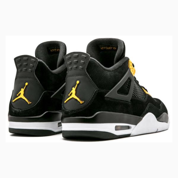 Black / Yellow Men's Nike Retro Royalty Basketball Shoes Air Jordan 4 | JD-743OG