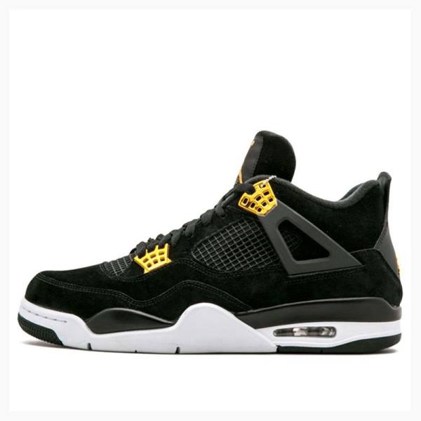 Black / Yellow Men\'s Nike Retro Royalty Basketball Shoes Air Jordan 4 | JD-743OG