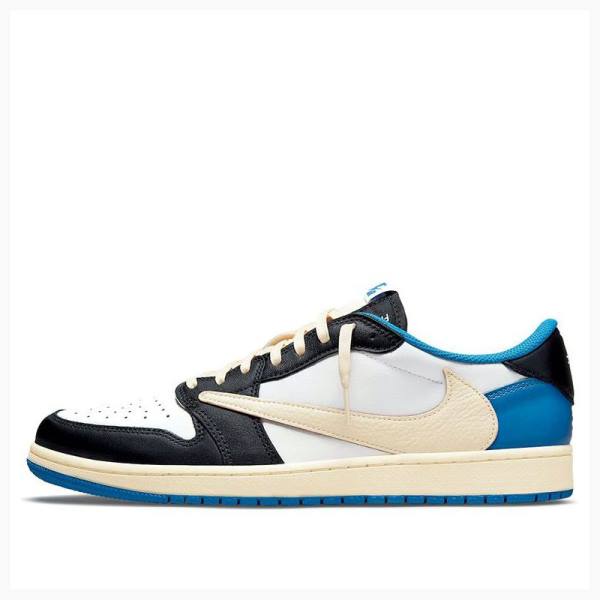 Blue / Black Men\'s Nike Low Travis Scott x Fragment Sneakers Air Jordan 1 | JD-759QY