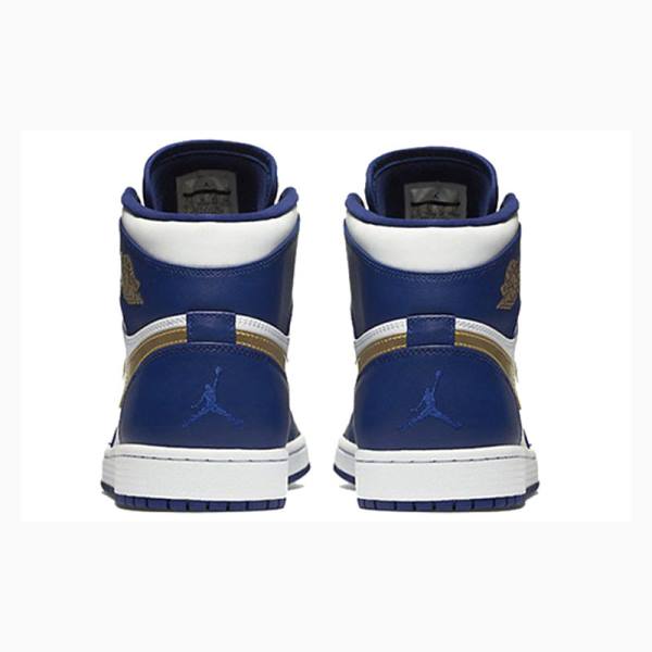 Blue / Gold Men's Nike Retro High Olympic Metal Basketball Shoes Air Jordan 1 | JD-857BW