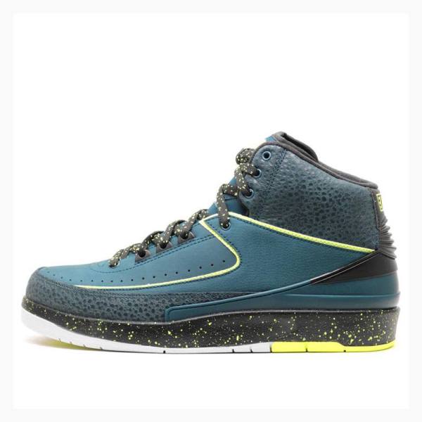 Blue / Grey Men\'s Nike Retro Nightshade Volt Ice Basketball Shoes Air Jordan 2 | JD-036XQ