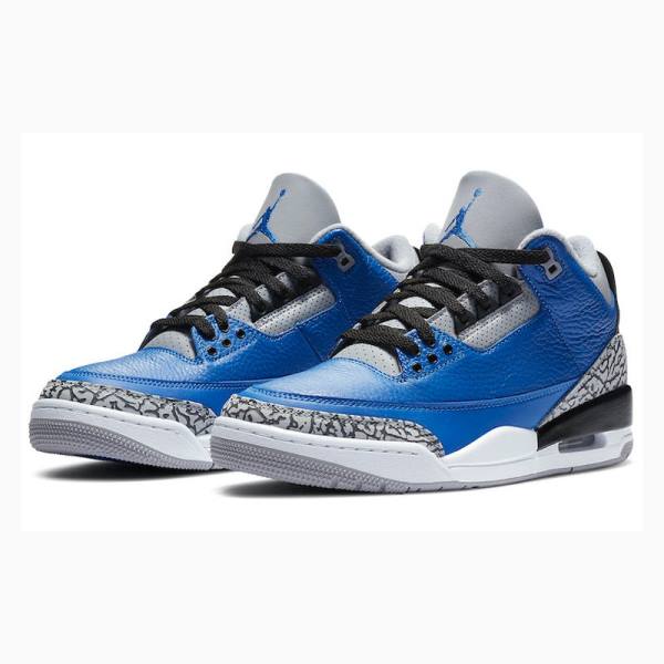 Blue / Grey Men's Nike Retro Varsity Royal Basketball Shoes Air Jordan 3 | JD-351ID