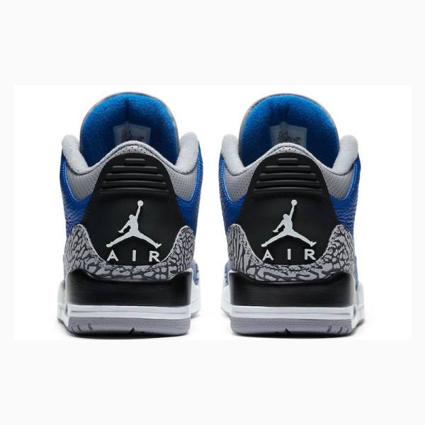 Blue / Grey Men's Nike Retro Varsity Royal Basketball Shoes Air Jordan 3 | JD-351ID