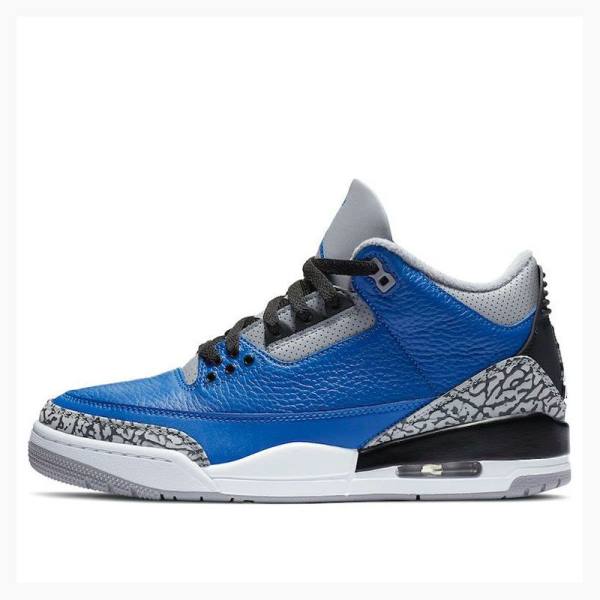 Blue / Grey Men\'s Nike Retro Varsity Royal Basketball Shoes Air Jordan 3 | JD-351ID