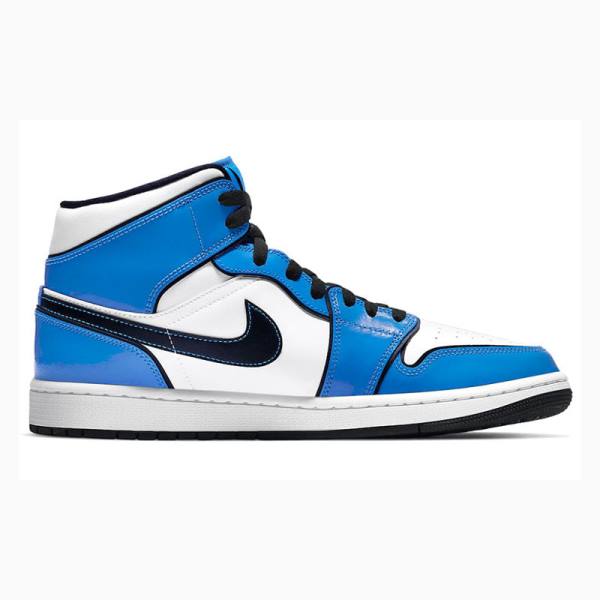 Blue Men's Nike Mid SE Signal Basketball Shoes Air Jordan 1 | JD-043GF