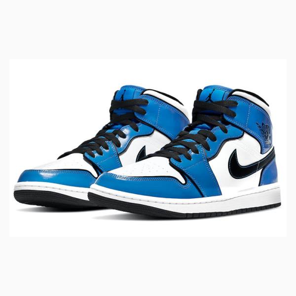 Blue Men's Nike Mid SE Signal Basketball Shoes Air Jordan 1 | JD-043GF