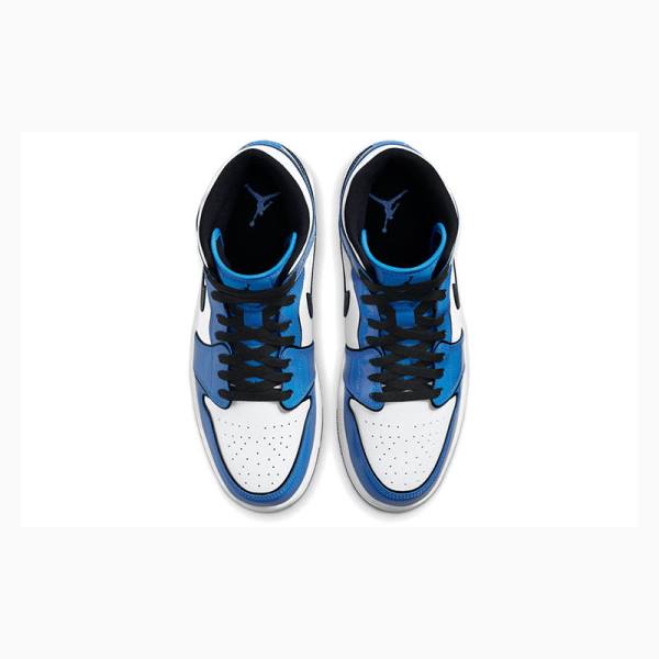 Blue Men's Nike Mid SE Signal Basketball Shoes Air Jordan 1 | JD-043GF