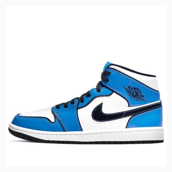 Blue Men\'s Nike Mid SE Signal Basketball Shoes Air Jordan 1 | JD-043GF