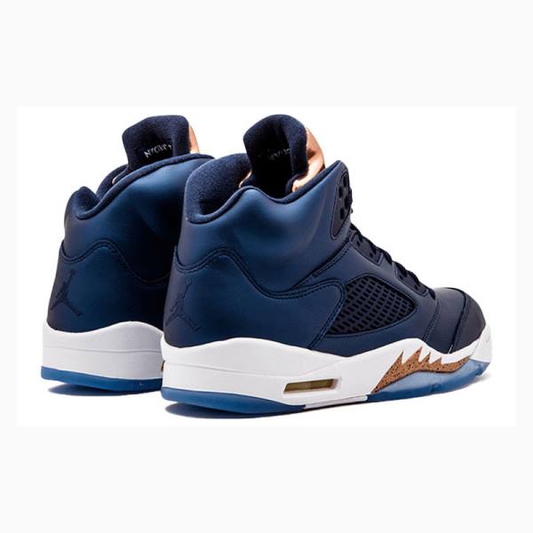 Blue Men's Nike Retro Bronze Basketball Shoes Air Jordan 5 | JD-437EB