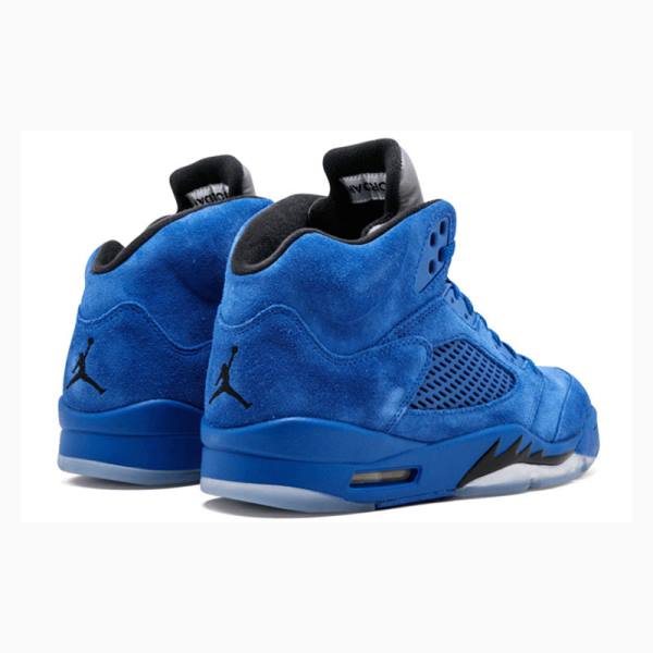 Blue Men's Nike Retro Flight Suit - Suede Basketball Shoes Air Jordan 5 | JD-289CU