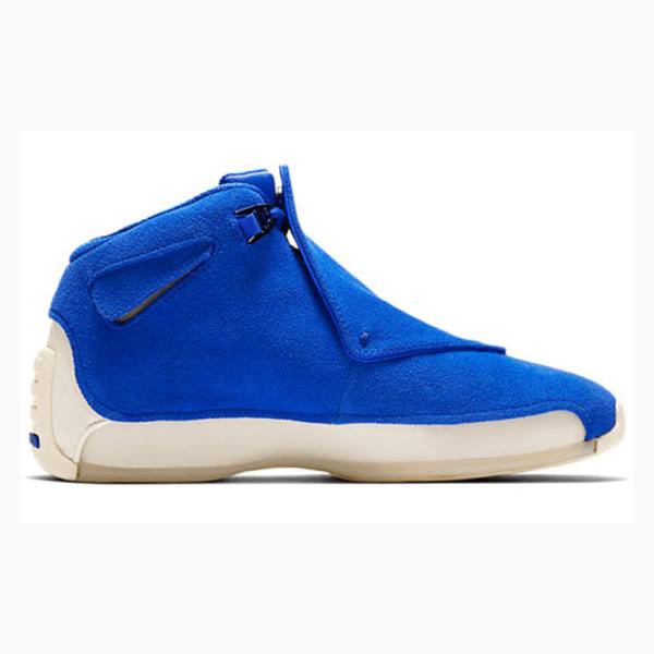 Blue Men's Nike Retro Suede Basketball Shoes Air Jordan 18 | JD-672RK