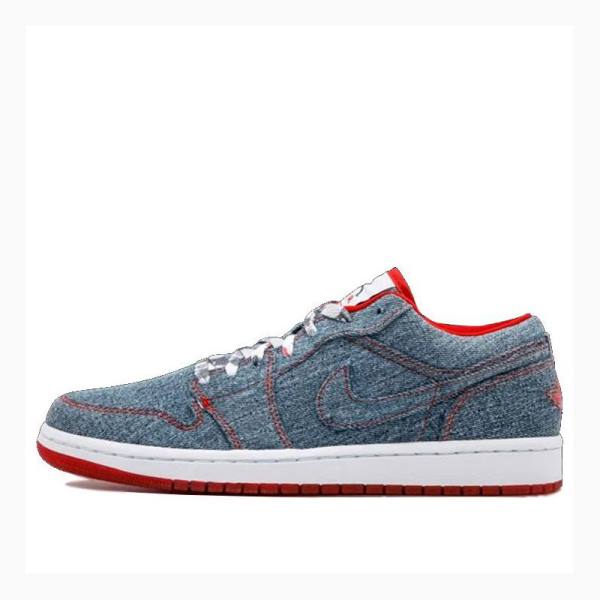 Blue / Red Women\'s Nike Retro Low Denim Sneakers Air Jordan 1 | JD-235CW